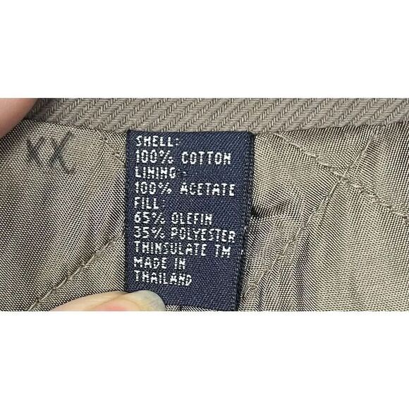 J Crew Khaki Cotton Thinsulate Lined Hidden Button Men’s Size L - Picture 3 of 11